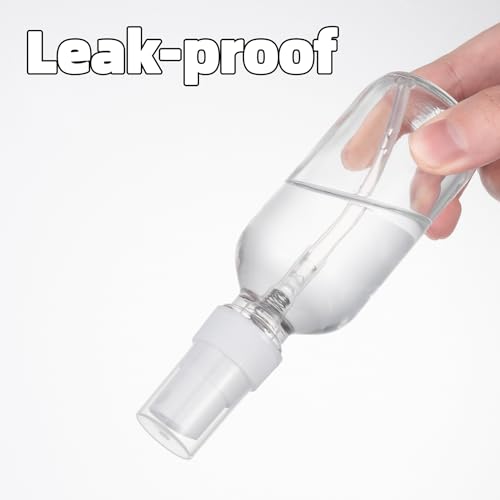 4 Pack 2oz Clear Glass Spray Bottles, Fine Mist Refillable Atomizer for Essential Oils, Perfume, Hair, Face & Travel | Leak-Proof Mini Empty Spritzer Bottles with Labels, Funnel & Pipette (60ml) - color: Clear