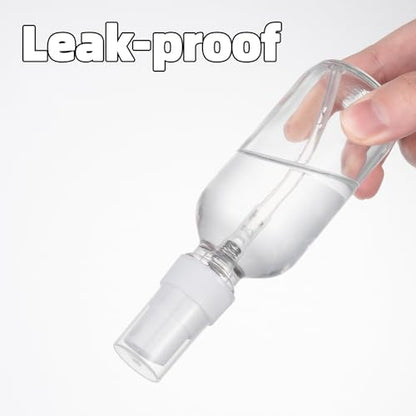 4 Pack 2oz Clear Glass Spray Bottles, Fine Mist Refillable Atomizer for Essential Oils, Perfume, Hair, Face & Travel | Leak-Proof Mini Empty Spritzer Bottles with Labels, Funnel & Pipette (60ml) - color: Clear