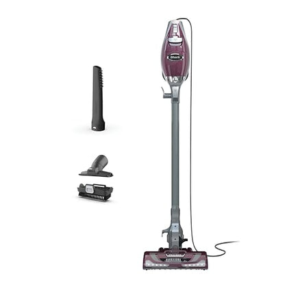 Shark Rocket Pet Plus | Corded Stick Vacuum Cleaner for Carpet, Rugs & Hard Floors | Lightweight Hand Vacuum for Pet Hair | LED Headlights | XL Dust Cup | 2 Attachments | Bordeaux/Silver | HV322 - style: Rocket Deluxe w/ headlights