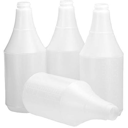 Commercial-Grade Chemical Resistant 32 oz Bottles ONLY 4 Pack Embossed Scale For Measuring. Pair With Industrial Spray Heads For Auto/Car Detailing, Janitorial Cleaning Supply or Lawn Care.