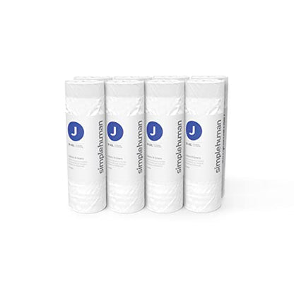 simplehuman Code J Custom Fit Drawstring Trash Bags, 240 Count, 30-45 Liter / 8-12 Gallon, White - size: 240 Count (Pack of 1)