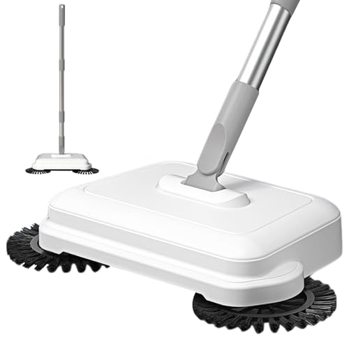 Floor Sweeper, 2-in-1 360° Rotating Hand Push Sweeper, High Efficient Carpet with Long Handle, Hanging Manual Vacuum for Home Office Carpet Push