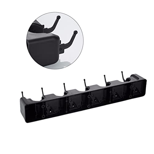 LIFKOME New Broom Holder Wall Mount Space-Saving Mop Hanger Organizer Sturdy Wall Mounted Brush Holder - color: Black