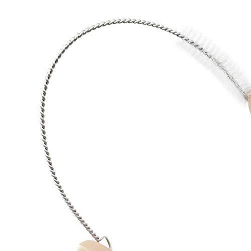 Drinking Straw Cleaning Brushes Set 15" Extra Long 10mm Extra Wide Pipe Tube Cleaner Nylon Bristles Stainless Steel Handle - 15" x 3/8" (10mm) - Set of 4