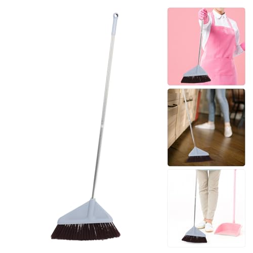Heavy-Duty Floor Sweeper Broom with Long Handle Soft Bristles for Indoor Outdoor Use Wide Sweeping Area for Efficient Cleaning Patio Garage Kitchen Office and Lobby Floors