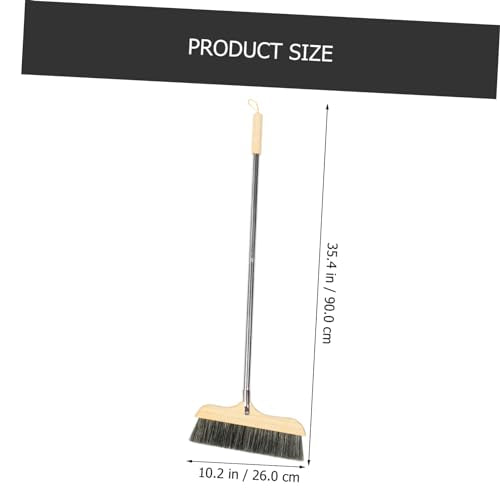 Hemobllo Long Handle Bristle Floor Broom with Wood and Construction Thick Soft Beveled Bristles for Indoor Outdoor Sweeping Easy Dust Collection for Home Kitchen Office Cleaning