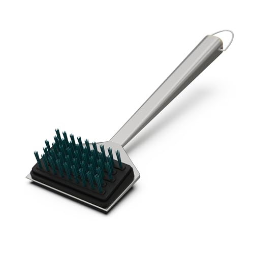 Current® Cleaning Brush with Replaceable Head - Durable Nylon Bristles, Ergonomic Handle, Dishwasher Safe, Made for Cool Surfaces, Ideal for Grills, Griddles, and Pizza Stones