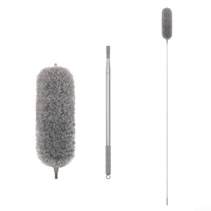 Microfiber Retractable with Telescopic for Prime Ceilings Extendable Duster Handle Grey Washable Electrostatic Dusting Tool Flexible Head 280cm(1.4M) - size: 1.4M