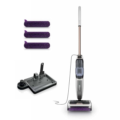 Shark Steam Pickup 3-in-1 Steam Mop Picks Up Debris, Deep Scrubs, & Steam Sanitizes - All At Once, Lightweight Steam Cleaner for Home, Steam Cleaner for Hardwood, Tile & Laminate, White, SD205CCO (Renewed)