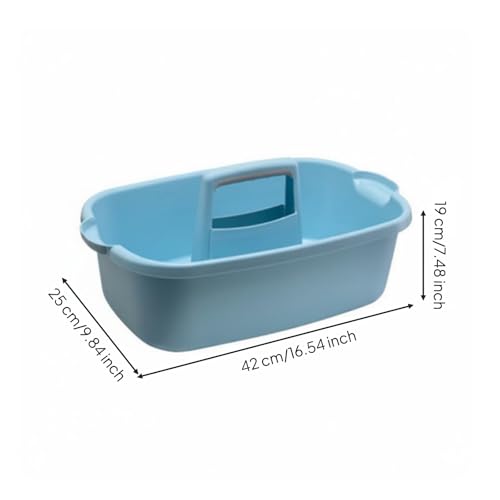 Qianly Cleaning Bin Large Capacity Utility Tool Basket Wear-Resistant Handled Storage Tote for Cleaners, Under Sink, Blue - color: Blue