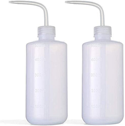 2pcs 500ml/17oz Safety Wash Bottle - Green Plastic Squeeze Bottle for Medical Label Soap Cleaning - size: 2x500ml