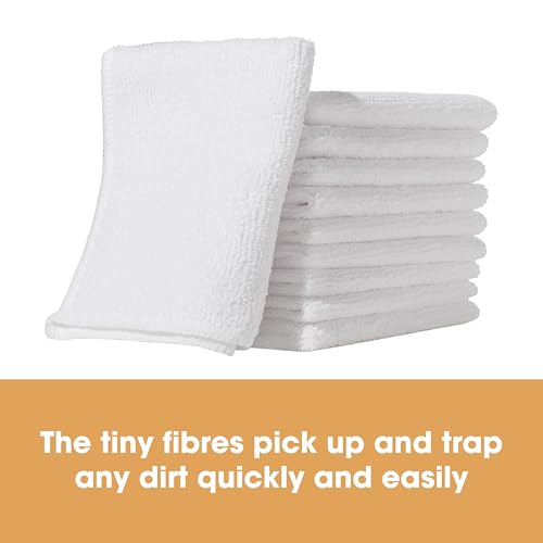 Furniture Clinic Pack of 4 Microfiber Cloths – Lint Free - White Cleaning Cloths - Reusable and Washable - color: White, size: 4 Pack (White)
