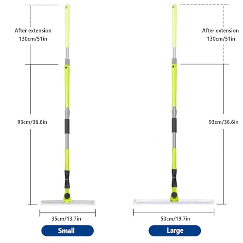 Magic Broom Sweeper, with 51 Long Handle Magic Broom Squeegee, Floor Squeegee for Tile Floor for Smooth Floors,Rugs,Windows,Large:50×130cm