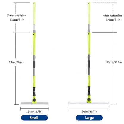 Magic Broom Sweeper, with 51 Long Handle Magic Broom Squeegee, Floor Squeegee for Tile Floor for Smooth Floors,Rugs,Windows,Large:50×130cm