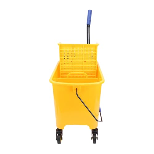 20l Commercial Mop Bucket, Heavy Duty Side Press Wringer High Strength Bucket, 360 Rotating Wheels with Handle, Ideal for Floor Cleaning in Restaurants, Offices &