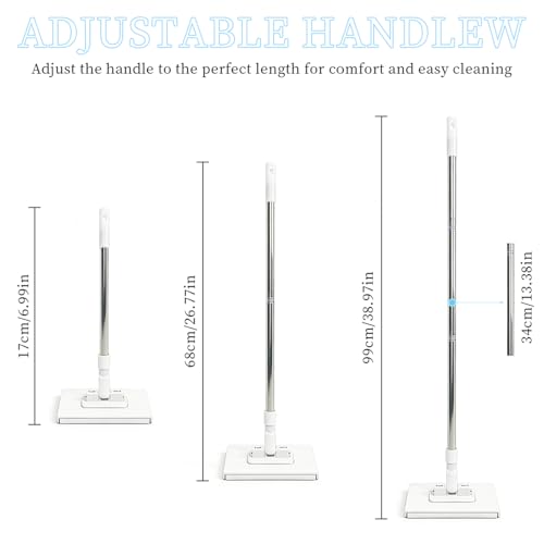Snap Grip Mini Mop,2026 Upgraded Zero Touch Snap Grip Mini Mop,Cloth Changing MiniMop,Automatic Hands Free Push Pull Handle,Includes 1 MiniMop & 5 Reusable Cloths