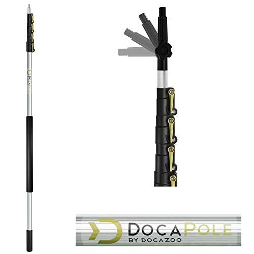 DOCAZOO DOCA Telescoping Pole 7-28 Ft - Extension Pole for Cleaning, Feather Duster, Window Washing Kit, Paint Roller, Window Squeegee - High Reach Extendable Kit for Indoor & Outdoor - Pole Only - size: 28 Ft, style: Pole Only