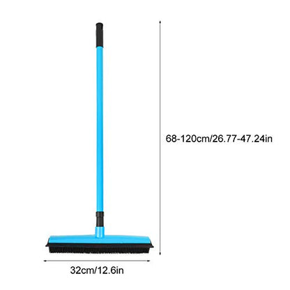 Pet Carpet Cleaning Brush, Rubber Hair Broom with Telescoping Handle, Red - Efficient Fur Removal, Easy Maintenance, Ideal for Pets and Homes (Blue) - color: Blue