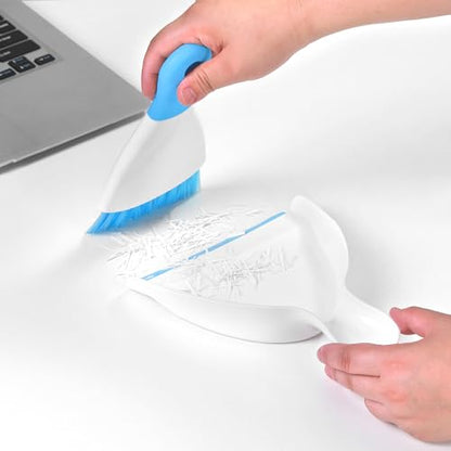 NACENA Mini Dustpan and Brush Set 2 Pack, Small Broom and Dustpan Set Dust Pan and Mini Hand Broom Dustpan and Broom Combo Compact for Home Table Keyboards Sofa Kitchen, Dark & Blue - color: Dark Blue, size: 2 packs