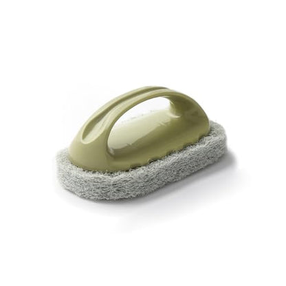 Cleaning Brush for Bathroom Kitchen All Purpose Shower Sponge Scrubbing Brush with Ergonomic Handle (Green) - color: Green