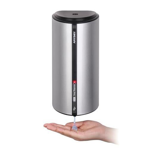 anydry 29fl.oz/850ml Commercial Automatic Liquid Soap Dispenser Wall-Mounted Large Capacity Model AD1209 Silver - color: Silver