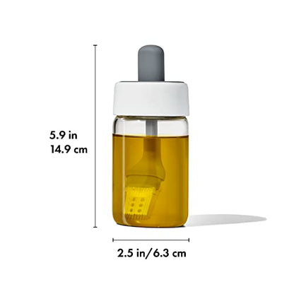 OXO Good Grips Glass Oil Bottle and Silicone Brush, 8 oz