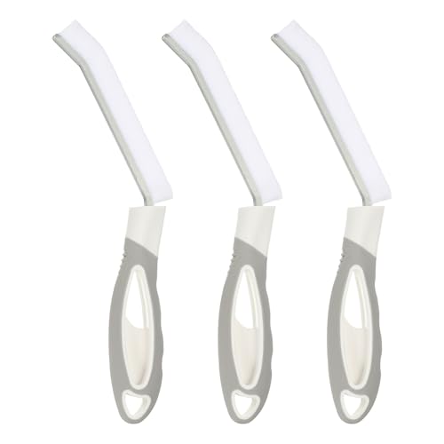PATIKIL Hard Bristle Crevice Cleaning Brush, 3Pcs Multifunctional Gap Cleaning Brush Corner Cleaning Brushes Tool for Little Corner Kitchen Bathroom Toilet Windows, Grey White - color: Grey White