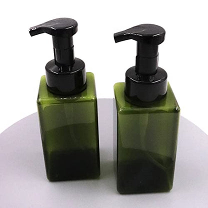 2 PCS-Foaming Soap Dispenser, Hand Soap Dispenser, Refillable Foam Liquid Hand Soap Empty Plastic Pump Bottle Container for Bathroom Vanities, Kitchen Sink, Hospital, Clinic（17 oz ） (Green) - color: Green