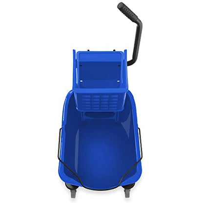 Dryser Commercial Side Press Wringer Combo Mop Bucket, 33 Quart, Blue - color: Blue