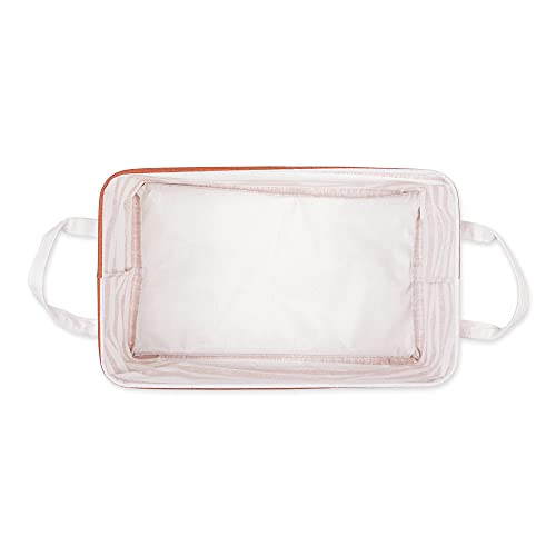 DII Laundry Storage Collection, PE Coated Collapsible Bin with Handles, Cinnamon Stripe, Large Set, 10.5x17.5x10" - color: Cinnamon Stripe, size: Large Set, 10.5x17.5x10"