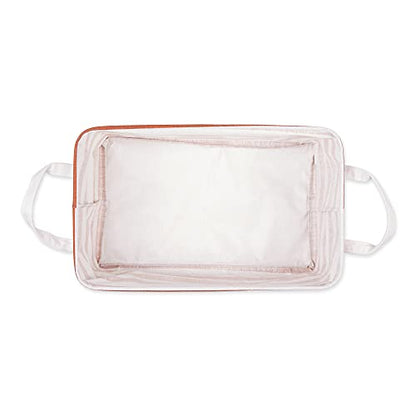 DII Laundry Storage Collection, PE Coated Collapsible Bin with Handles, Cinnamon Stripe, Large Set, 10.5x17.5x10" - color: Cinnamon Stripe, size: Large Set, 10.5x17.5x10"