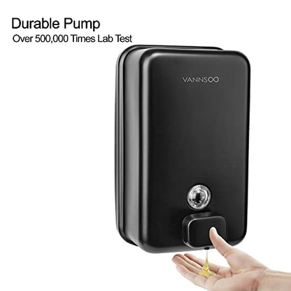 Wall Mounted Hand Soap Dispenser Bathroom, 1200ml 40oz Commercial Stainless Steel Black Liquid Soap Dispenser Wall Mount (Vertical Black) - color: Vertical Black