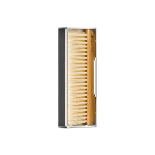 Full Circle Counter Clearer Sweep & Squeegee Tool, Countertop Sweep and Squeegee, Mini Portable Brush, Compact Storage, Sustainable Bamboo Handle