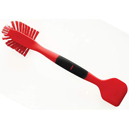 Norpro 1088R Scrub Brush/Scraper, Red, 13-inch - color: Red