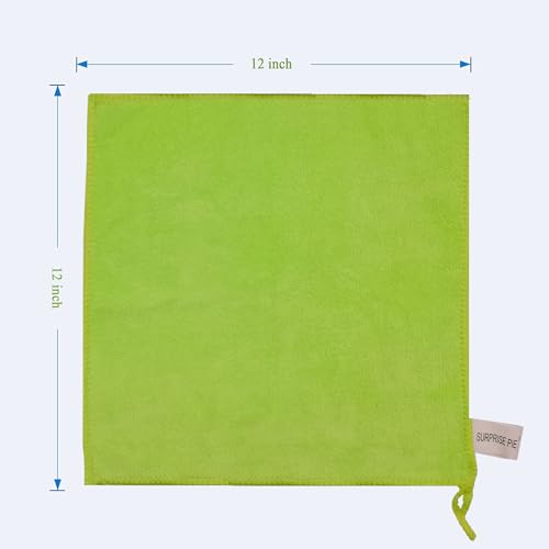 Microfiber Cleaning Cloth for Kitchen Housekeeping Dish Electronics Dust Rags Thick Lint Free Car Wash DryingTowel (12"x12") Green-6 Pack - color: Green