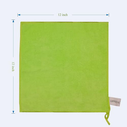 Microfiber Cleaning Cloth for Kitchen Housekeeping Dish Electronics Dust Rags Thick Lint Free Car Wash DryingTowel (12"x12") Green-6 Pack - color: Green