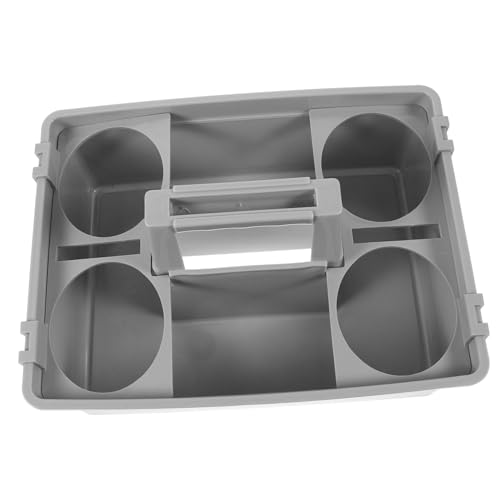 Vaguelly Portable Cleaning Basket Plastic Storage Basket Lid Capacity Storage Organizer for Cleaning Supplies Handle Design for
