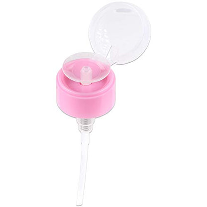 7oz Pink Push Down Pump Dispenser Empty Refillerble Bottle with Flip Top Cap - for Nail Polish, Travel, Cosmetics Packaging - color: Pink, size: 7 Ounce - 1 Bottle