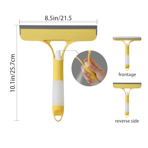 3PCS 3-in-1 Car Spray Squeegee with Scraper & Scrubber | Window Cleaning Tool for Shower Glass, Car & Home | Multi-Purpose Cleaning Kit for Kitchen