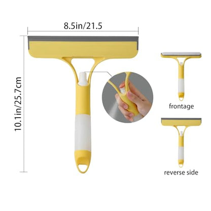 3PCS 3-in-1 Car Spray Squeegee with Scraper & Scrubber | Window Cleaning Tool for Shower Glass, Car & Home | Multi-Purpose Cleaning Kit for Kitchen