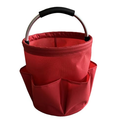 Professional Cleaning Caddy Organizer - 11" Wearable Cleaning Supply Bag with Adjustable Shoulder Strap & Handle - Housekeeper Essentials Organizer for Detailing Tools & Supplies (Red) - color: Red