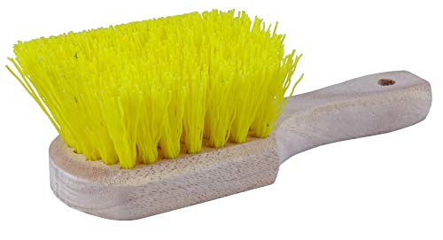 Weiler 44013 8" Utility Scrub Brush, Yellow Polypropylene Fill, Short Handle, Wood Block - size: 8", style: Yellow Polypropylene