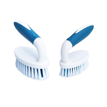 Scrub Brush, 2 Size Household Cleaning Brushes with Stiff Bristles, Scrubbing Brush for Carpet, Shower, Bathtub, Kitchen, Pool Tile, Bathroom Scrubber - size: Large and Small