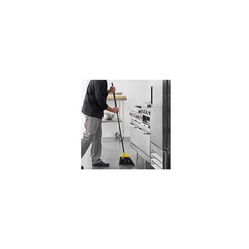Rubbermaid Commercial Products 10" Smooth Surface Jumbo Sweep Angle Broom, Metal Handle, Black, for Cleaning Hard-to-Reach Areas - color: Black, size: Overall: 56"L (1 Item), style: Jumbo