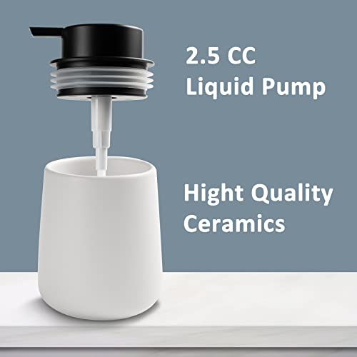 Soap Dispenser Ceramic with Easy-to-Press Pump Hand Lotion Liquid Dispenser for Shampoo Bathroom Kitchen 12 oz Blackwhite - color: Liquid-blackwhite