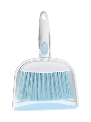 Mini Broom and Dustpan Set-Mini Whisk Set for Desk, Housekeeping, Office, Kitchen, Pet Nest, etc.,Daily Cleaning Necessity Plastic Mini Dustpan Set (Light Blue) - color: Light Blue