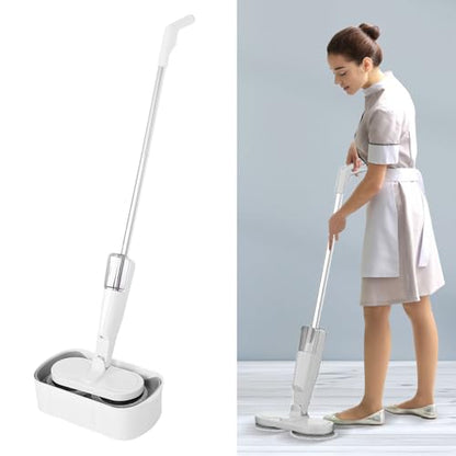SUNGOOYUE Cordless Electric Mop, USB Rechargeable Spin Mop Cleaner with Large Water Container and LED Light for Wet Dry Hard Floor Cleaning, Wood Tile Laminate Floor Care