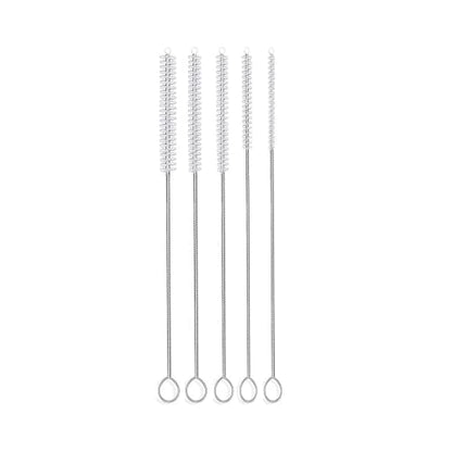10" Extra Long Tube Brush Set - Small 5 Pack - White | Flexible nylon straw brushes for bottles, cleaning straws, pipe cleaners, glass, keyboard, detailing and deep cleaning - color: White, size: Small 5 Pack (2mm 3mm 4mm 5mm 6mm)