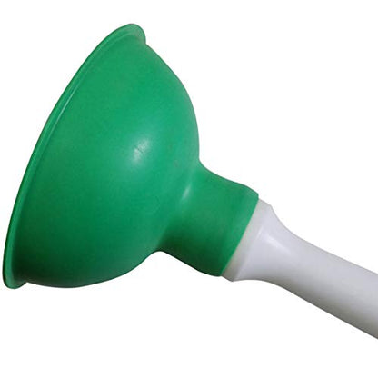 Drain Plunger, Small Hand Force Plumber Helper, Little 4 inch Cup Clog Remover, Tiny Rubber Unclogger in 9" Short Handle for Kitchen Sink, Bathroom Toilet, Shower Bath Tub (Green) - color: Green