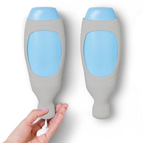 Squeezi 2 Unit Pack (Light Gray) Wall Mounted Shower Dispenser and Organizer for Shampoo and Soap Bottles, Silicone Chamber - color: Light Gray
